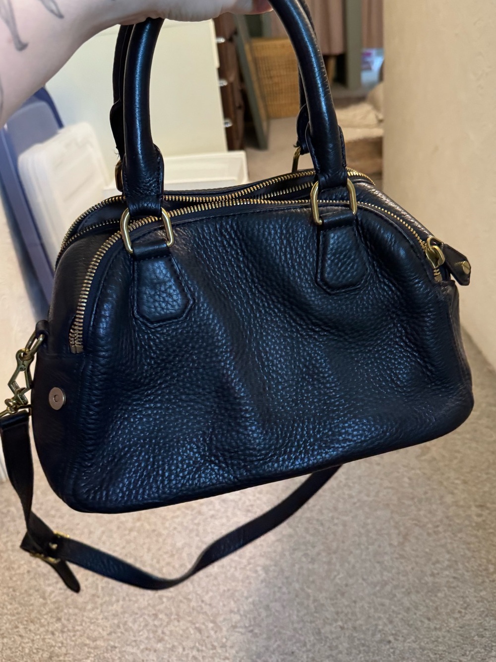 J.Crew black leather purse